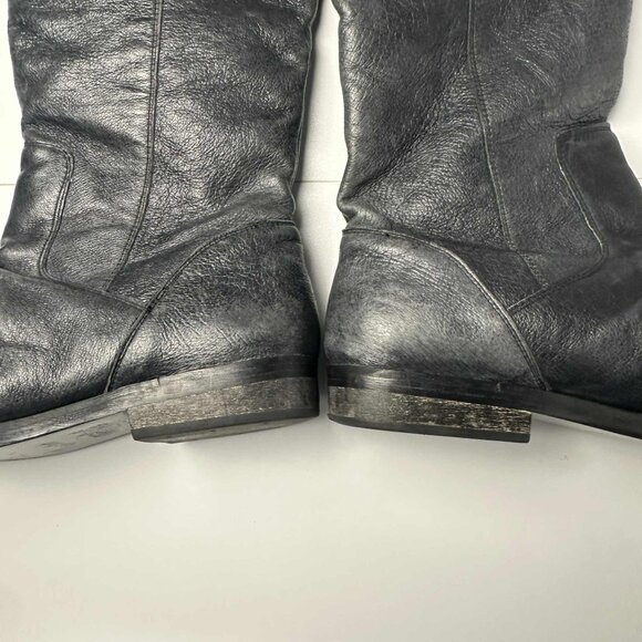Zigi Soho “Mixer” Distressed Dark Grey Leather Tall Boots – Size 9 - Picture 9 of 13